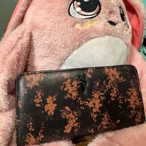 Simply Vera Vera Wang Black and Brown Floral Wallet